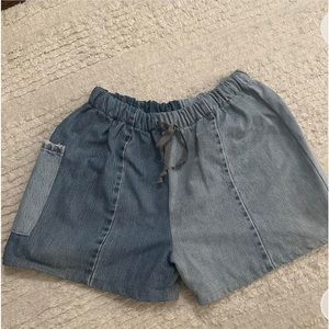 PARKE patchwork drawstring short. Longline.